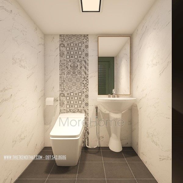 Thiết kế nội thất phòng tắm biệt thự VinHome RiverSide Long Biên Hà Nội